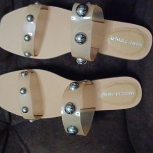 Frosted Lucite studded Sandals